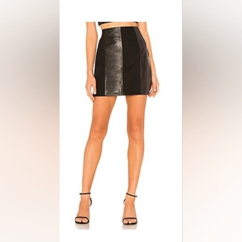 L'AcademieThe Lynch Leather Skirt in Black Sz. M 100% Leather
